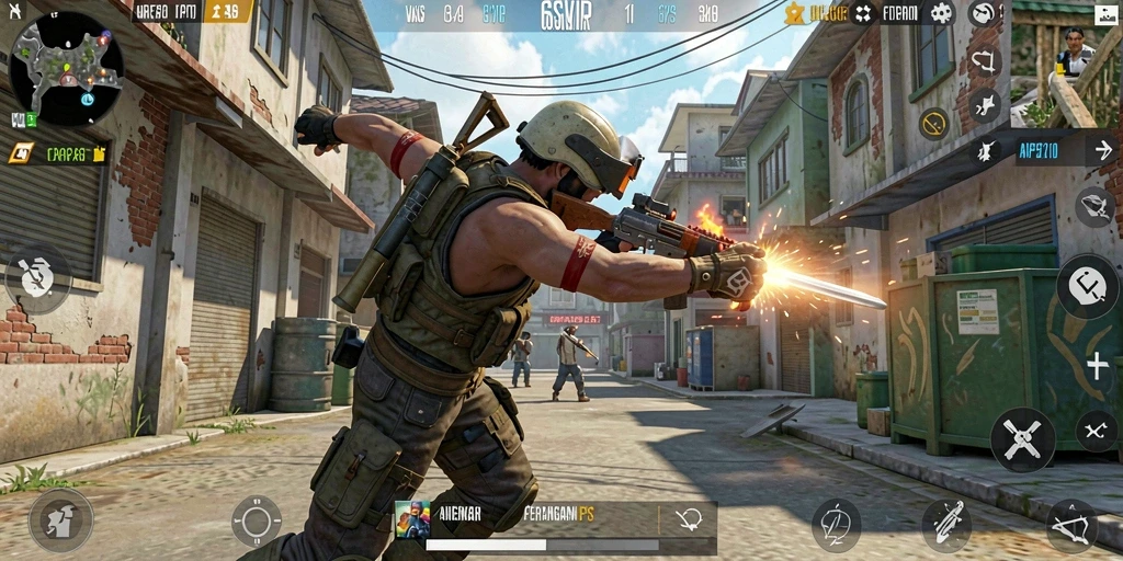 Gameplay seru di 6SVIP dengan aksi tembak-menembak intens.