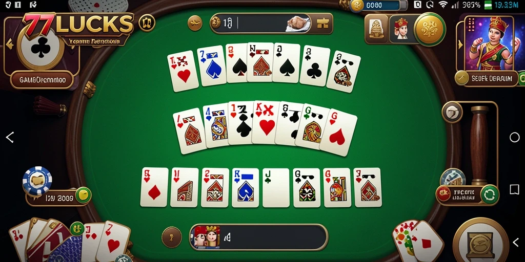 Tampilan Gameplay Domino Seru di 77LUCKS