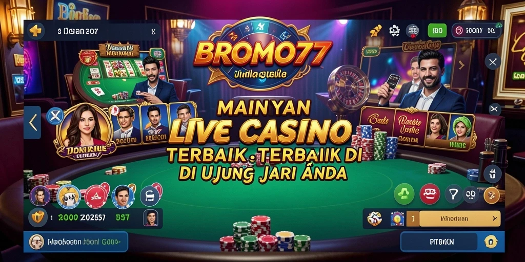 Tampilan gameplay Live Casino BROMO77 yang menarik dan interaktif.