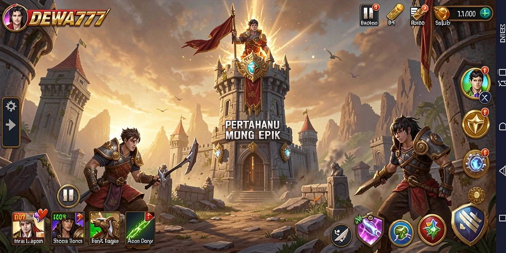 Tampilan gameplay DEWA777 yang menegangkan dan strategis.