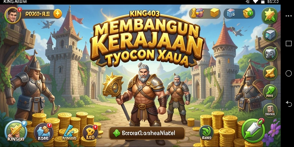 Tampilan menarik dari game KING403 saat membangun kerajaan Tycoon.
