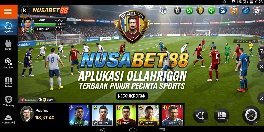 Tampilan antarmuka NUSABET88 yang modern dan dinamis saat bermain olahraga.