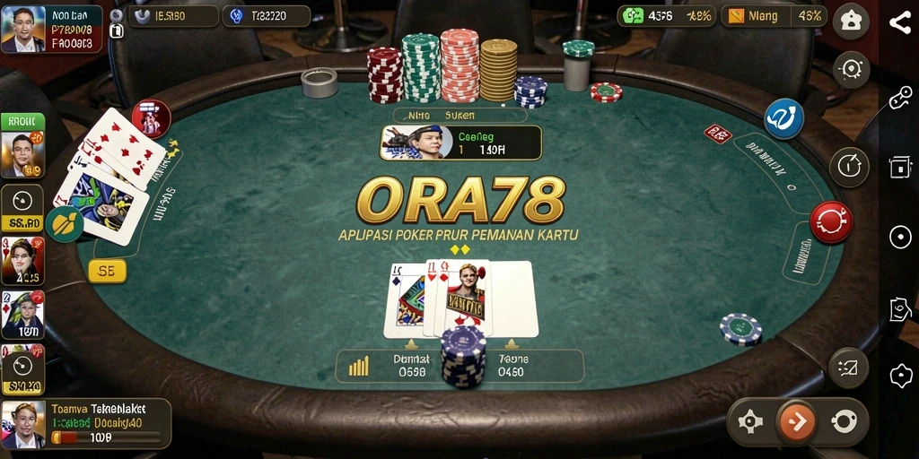 Tampilan gameplay poker yang seru dan menantang di ORA78.