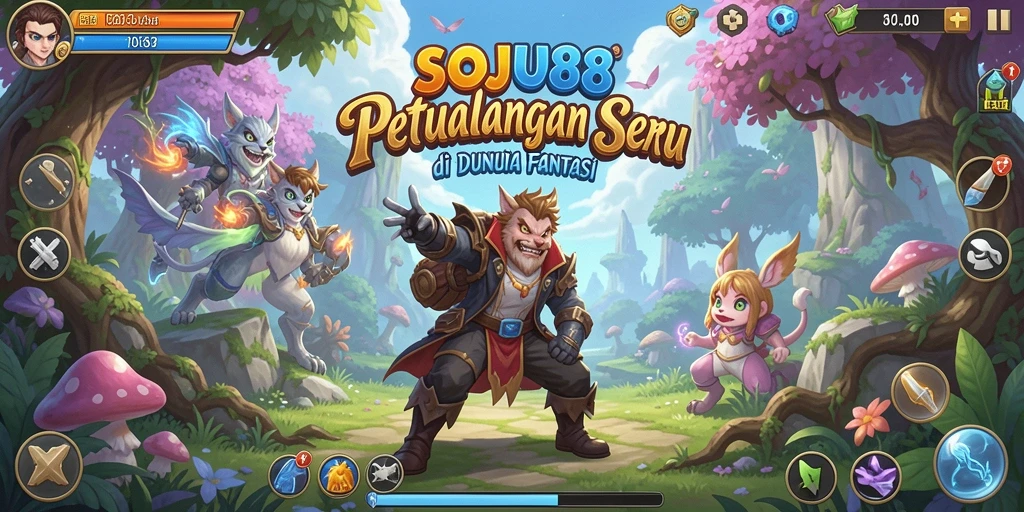 Tampilan gameplay <strong>SOJU88</strong> dengan aksi petualangan seru.