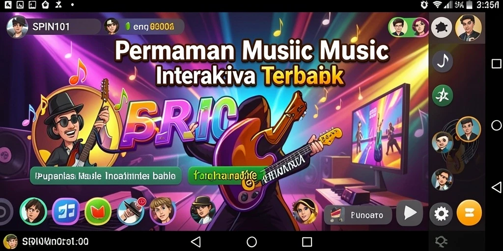 Tampilan menarik dari gameplay SPIN101 dengan berbagai alunan musik.