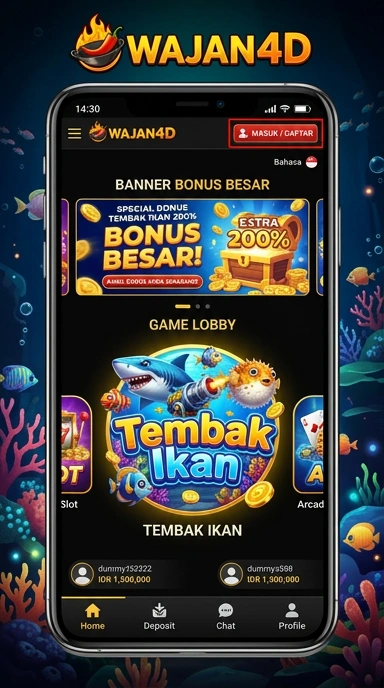 Tampilan beranda wajan4d yang menarik.